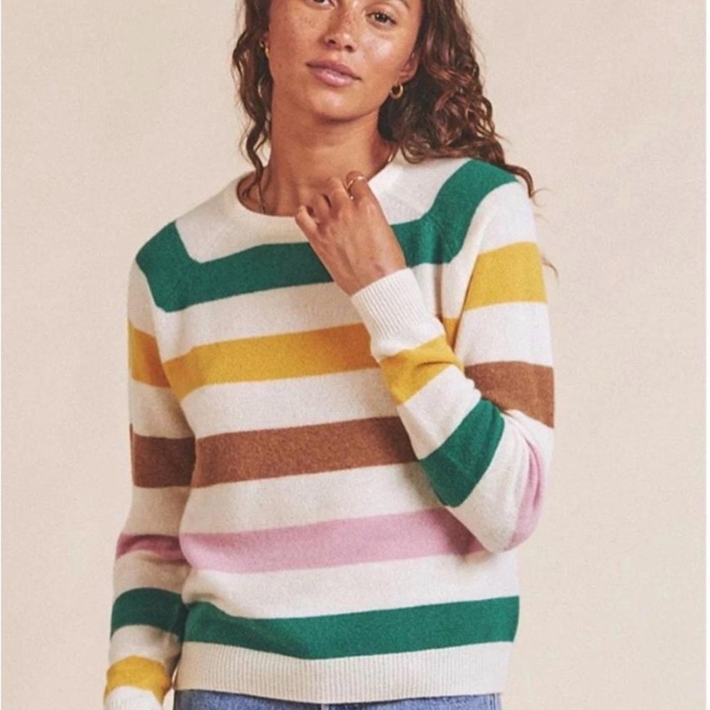 Trovata Colorful Striped Crew Neck Sweater